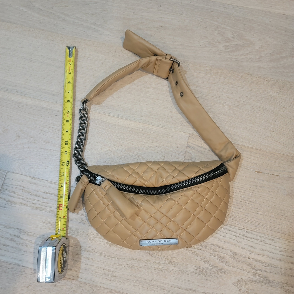 Kurt Geiger Beige Quilted Crossbody Bag - Picture 3 of 16